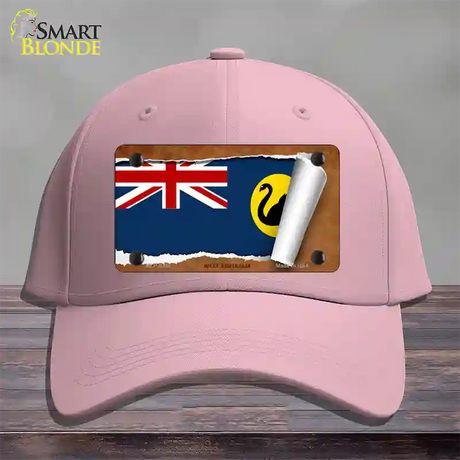 West Australia Flag Scroll Novelty License Plate Hat Cotton / Pink