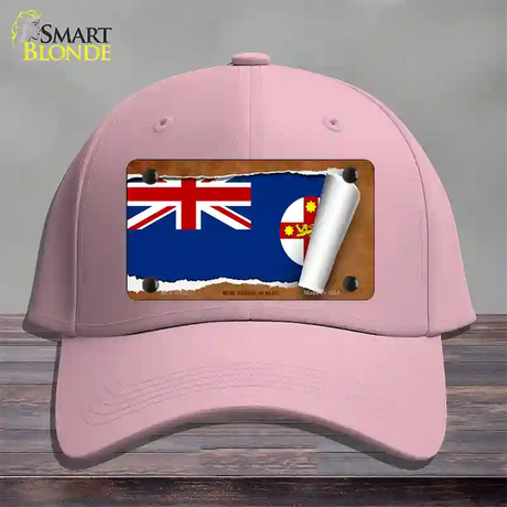 New South Wales Flag Scroll Novelty License Plate Hat Cotton / Pink