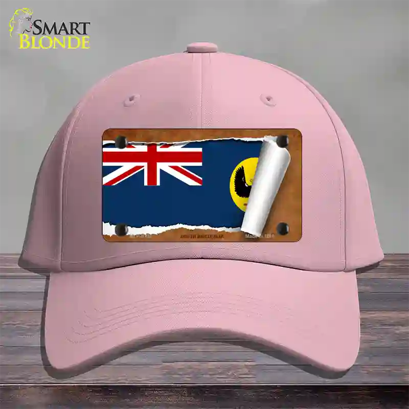 South Australia Flag Scroll Novelty License Plate Hat Cotton / Pink