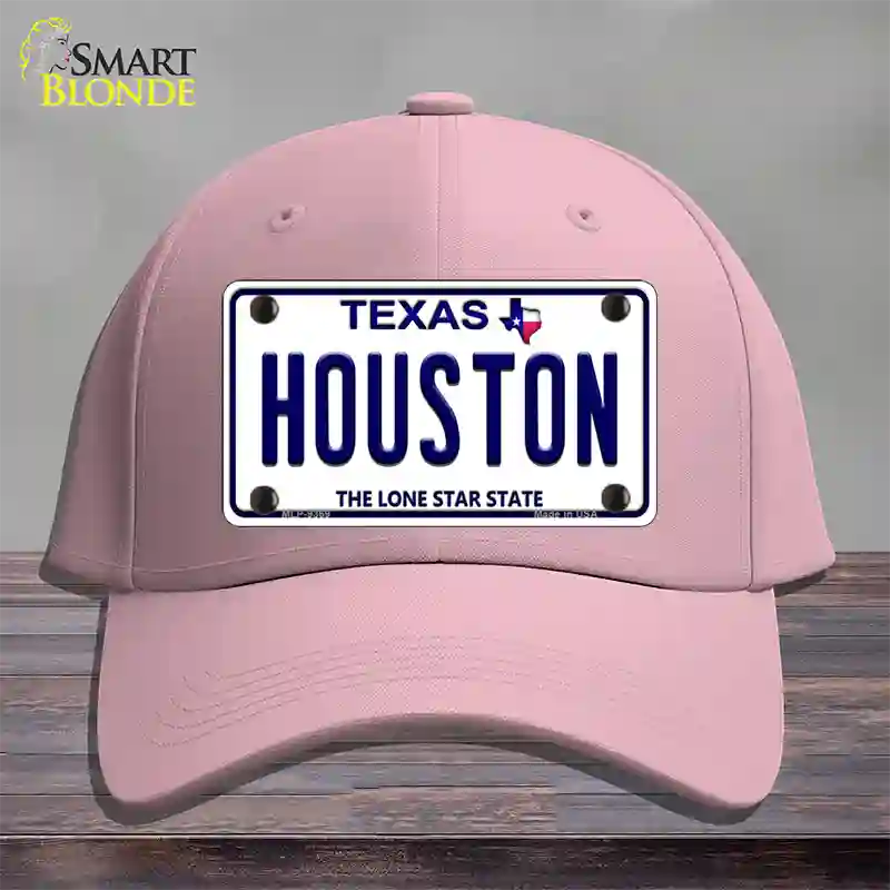 Houston Texas Novelty License Plate Hat Cotton / Pink