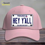 Hey Yall Texas Novelty License Plate Hat Cotton / Pink