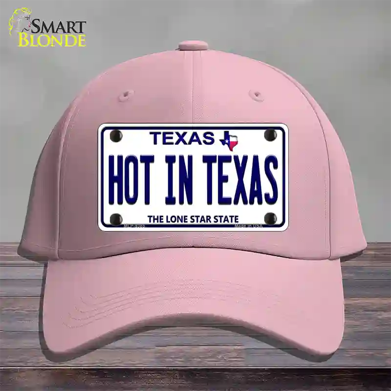 Hot in Texas Novelty License Plate Hat Cotton / Pink