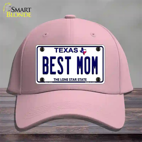 Best Mom Texas Novelty License Plate Hat Cotton / Pink