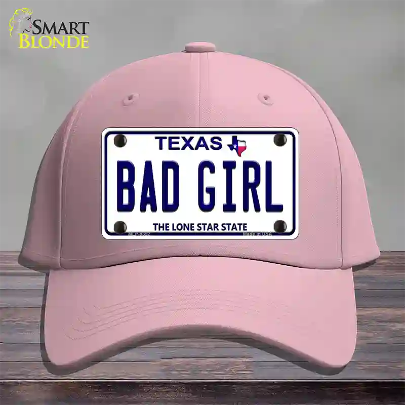 Bad Girl Texas Novelty License Plate Hat Cotton / Pink