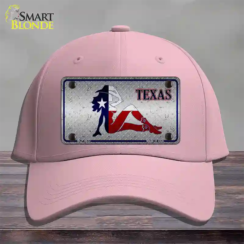 Texas Girl Diamond Novelty License Plate Hat Cotton / Pink