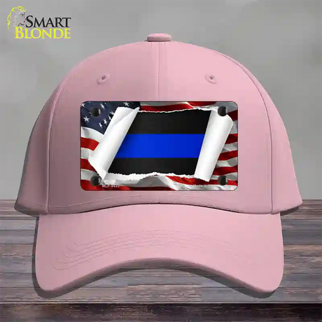 Thin Blue Line Scroll Novelty License Plate Hat Cotton / Pink