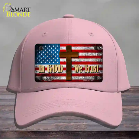 God We Trust Novelty License Plate Hat Cotton / Pink