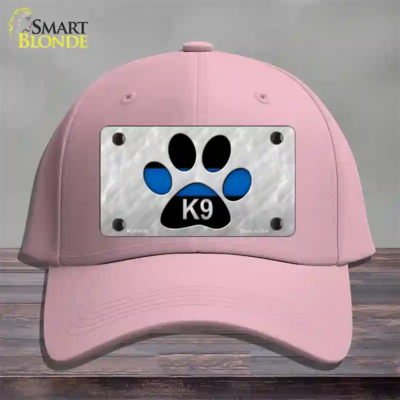 Thin Blue Line Paw K-9 Novelty License Plate Hat Cotton / Pink