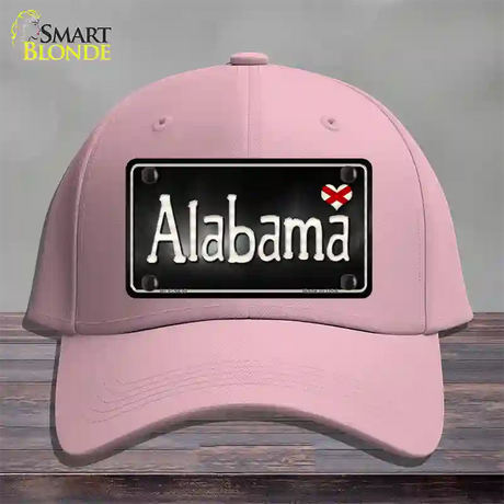 Alabama Flag Script Novelty License Plate Hat Cotton / Pink