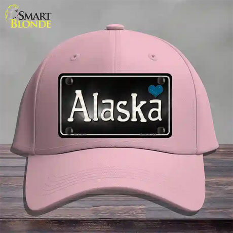 Alaska Flag Script Novelty License Plate Hat Cotton / Pink