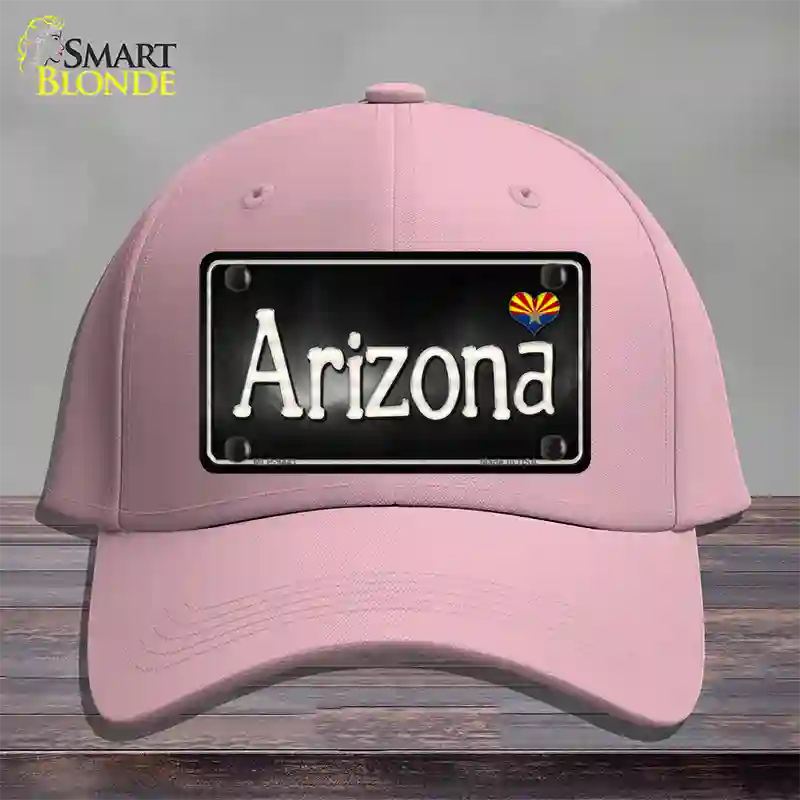 Arizona Flag Script Novelty License Plate Hat Cotton / Pink