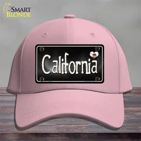 California Flag Script Novelty License Plate Hat Cotton / Pink