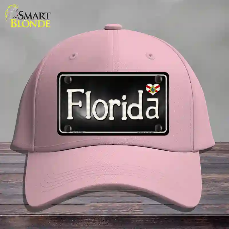 Florida Flag Script Novelty License Plate Hat Cotton / Pink