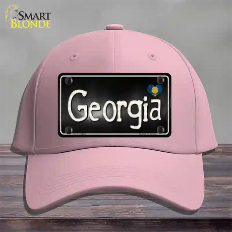 Georgia Flag Script Novelty License Plate Hat Cotton / Pink