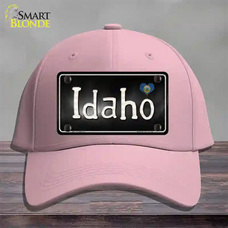 Idaho Flag Script Novelty License Plate Hat Cotton / Pink