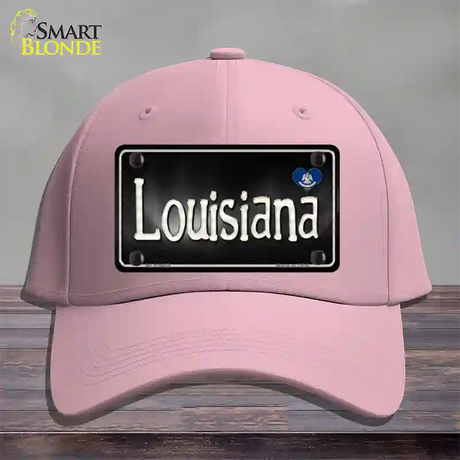 Louisiana Flag Script Novelty License Plate Hat Cotton / Pink