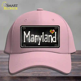 Maryland Flag Script Novelty License Plate Hat Cotton / Pink