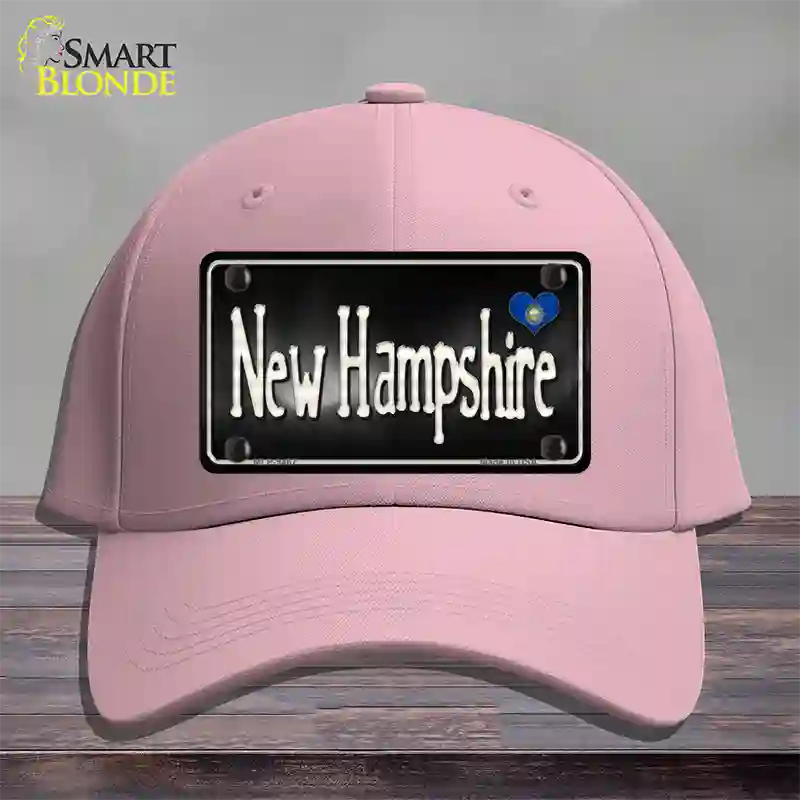 New Hampshire Flag Script Novelty License Plate Hat Cotton / Pink