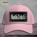 North Dakota Flag Script Novelty License Plate Hat Cotton / Pink