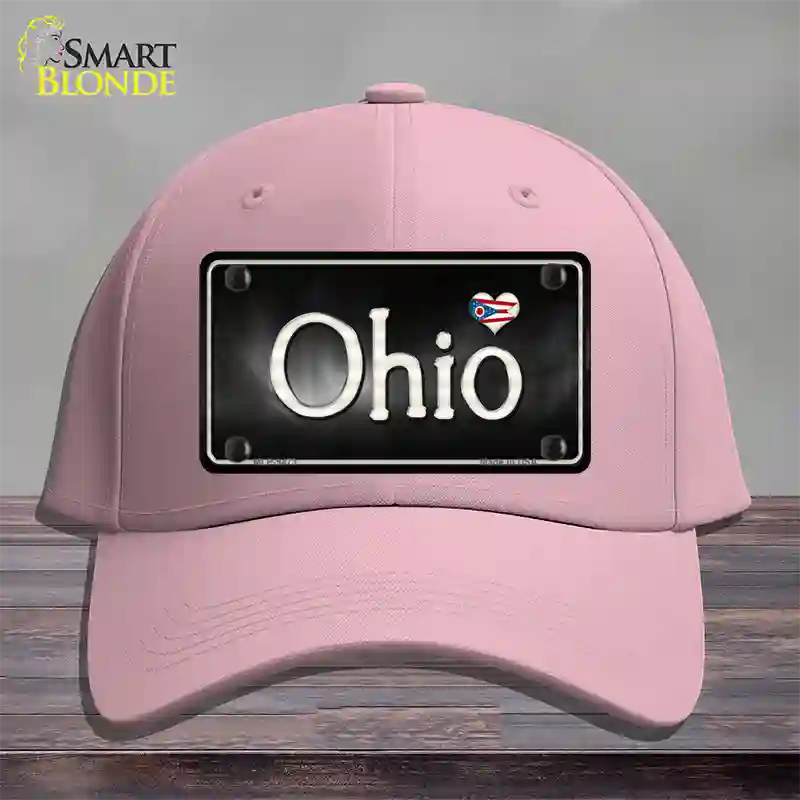 Ohio Flag Script Novelty License Plate Hat Cotton / Pink