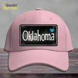 Oklahoma Flag Script Novelty License Plate Hat Cotton / Pink