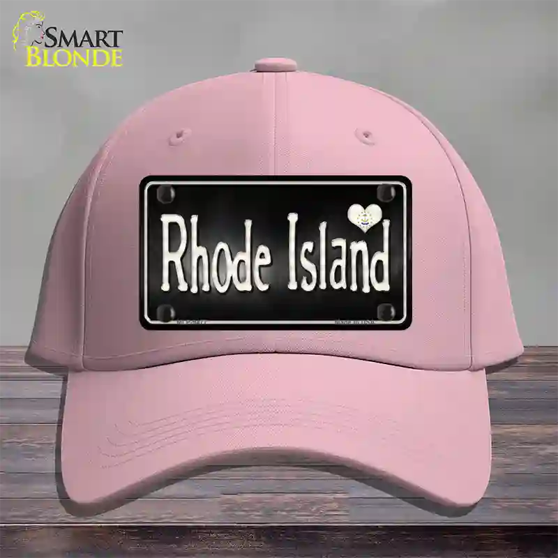 Rhode Island Flag Script Novelty License Plate Hat Cotton / Pink