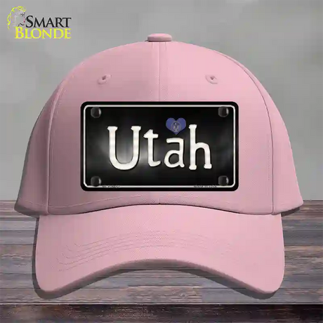 Utah Flag Script Novelty License Plate Hat Cotton / Pink