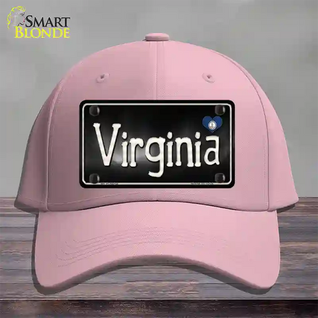 Virginia Flag Script Novelty License Plate Hat Cotton / Pink