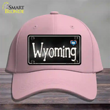 Wyoming Flag Script Novelty License Plate Hat Cotton / Pink