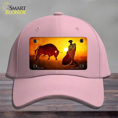 Bullfight With Sun Novelty License Plate Hat Cotton / Pink