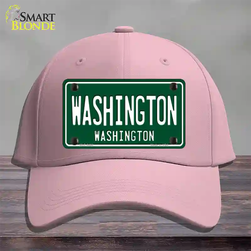 Washington Vintage Green Novelty License Plate Hat Cotton / Pink