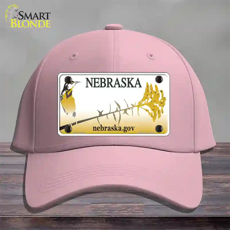 Nebraska Blank Novelty License Plate Hat Cotton / Pink