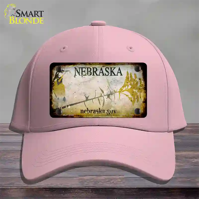 Nebraska Gov Rusty Blank Novelty License Plate Hat Cotton / Pink