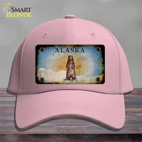 Alaska Bear Rusty Blank Novelty License Plate Hat Pink Cotton