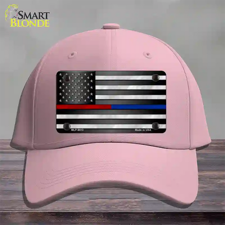 American Flag Police / Fire Novelty License Plate Hat Cotton / Pink