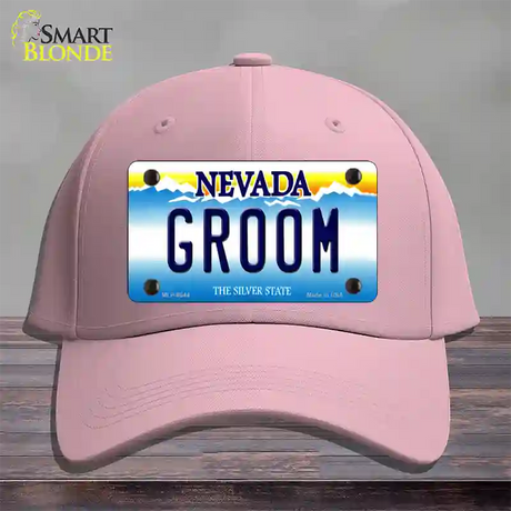 Groom Nevada Novelty License Plate Hat Cotton / Pink