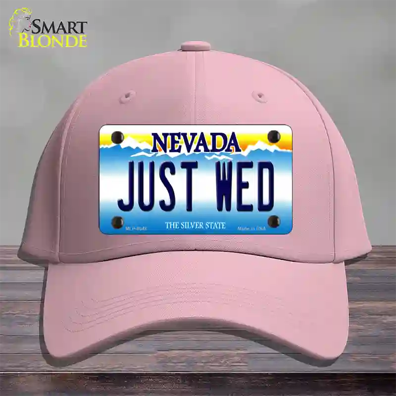 Just Wed Nevada Novelty License Plate Hat Cotton / Pink