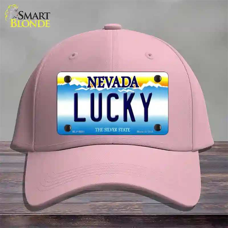 Lucky Nevada Novelty License Plate Hat Cotton / Pink