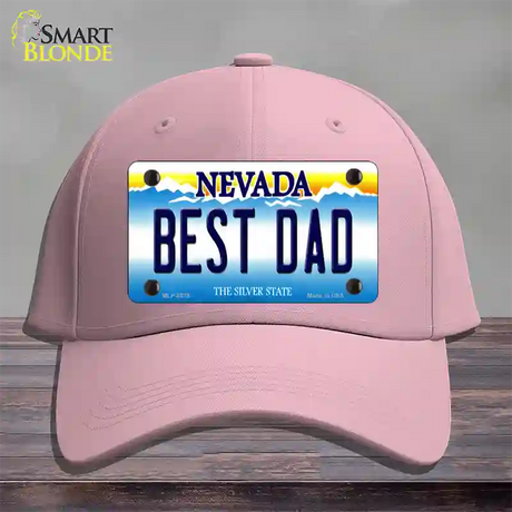 Best Dad Nevada Novelty License Plate Hat Cotton / Pink