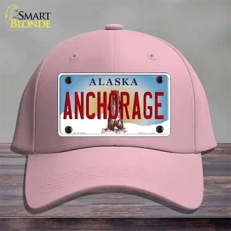 Anchorage Alaska State Novelty License Plate Hat Cotton / Pink