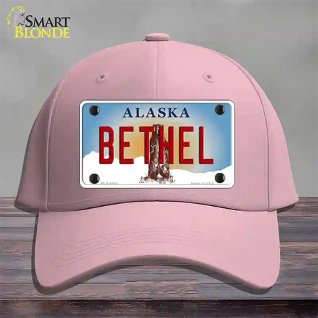 Bethel Alaska State Novelty License Plate Hat Cotton / Pink