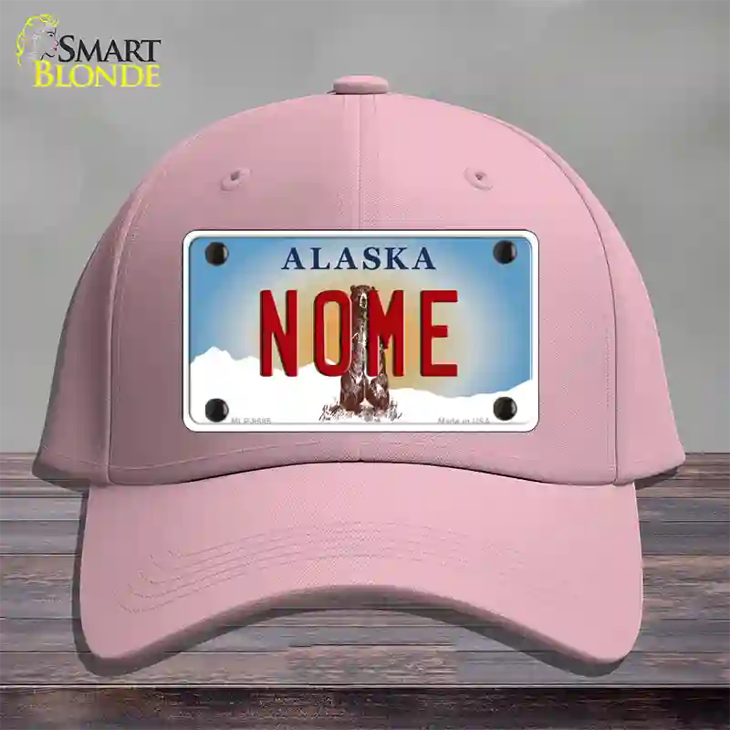 Nome Alaska State Novelty License Plate Hat Cotton / Pink