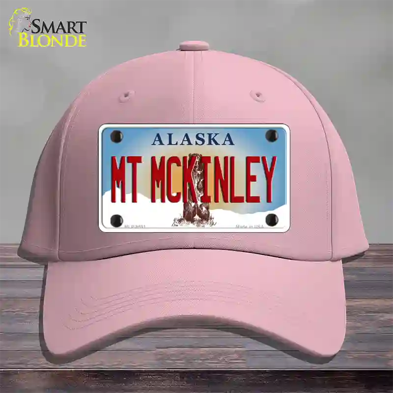 Mt McKinley Alaska State Novelty License Plate Hat Cotton / Pink