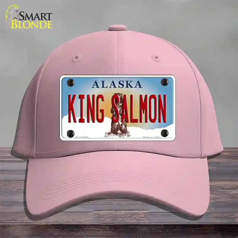 King Salmon Alaska State Novelty License Plate Hat Cotton / Pink