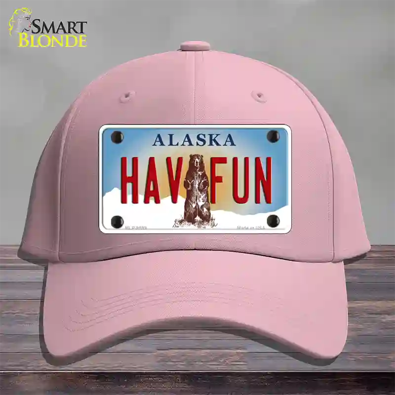 Hav Fun Alaska State Novelty License Plate Hat Cotton / Pink