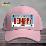 Be Happy Alaska State Novelty License Plate Hat Cotton / Pink