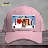 I Love Fly Alaska State Novelty License Plate Hat Cotton / Pink