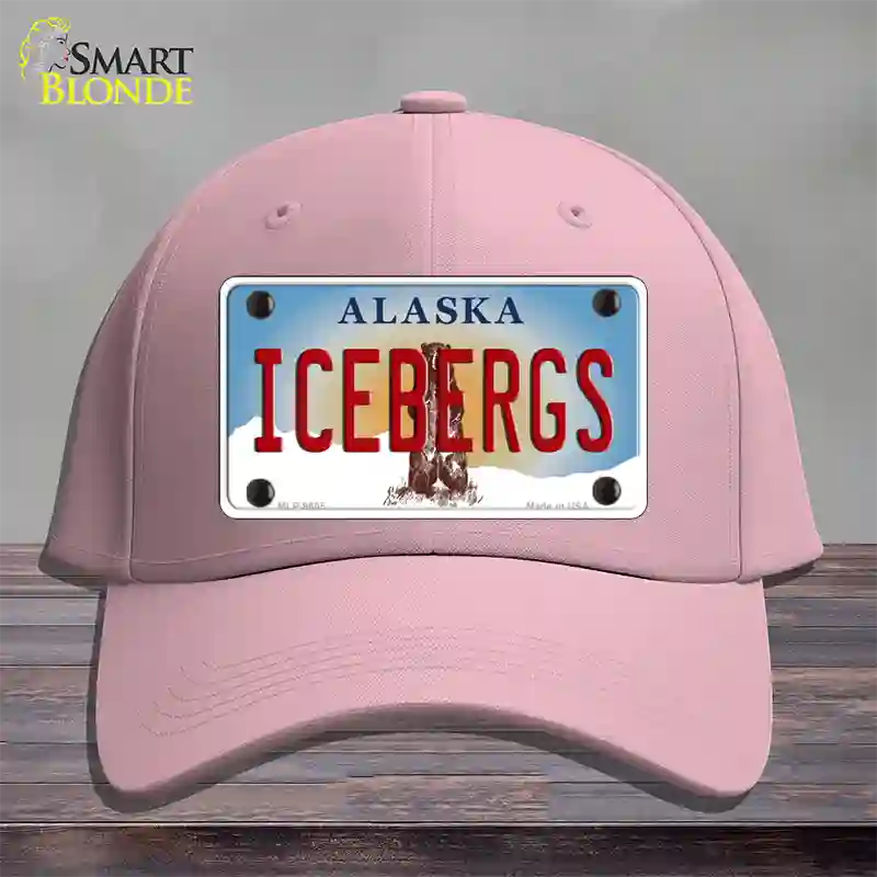 Icebergs Alaska State Novelty License Plate Hat Cotton / Pink