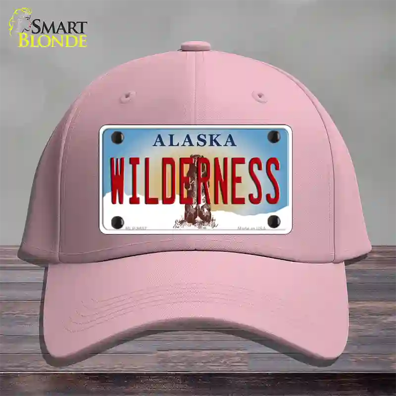 Wilderness Alaska State Novelty License Plate Hat Cotton / Pink