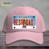 Best Dad Alaska State Novelty License Plate Hat Cotton / Pink